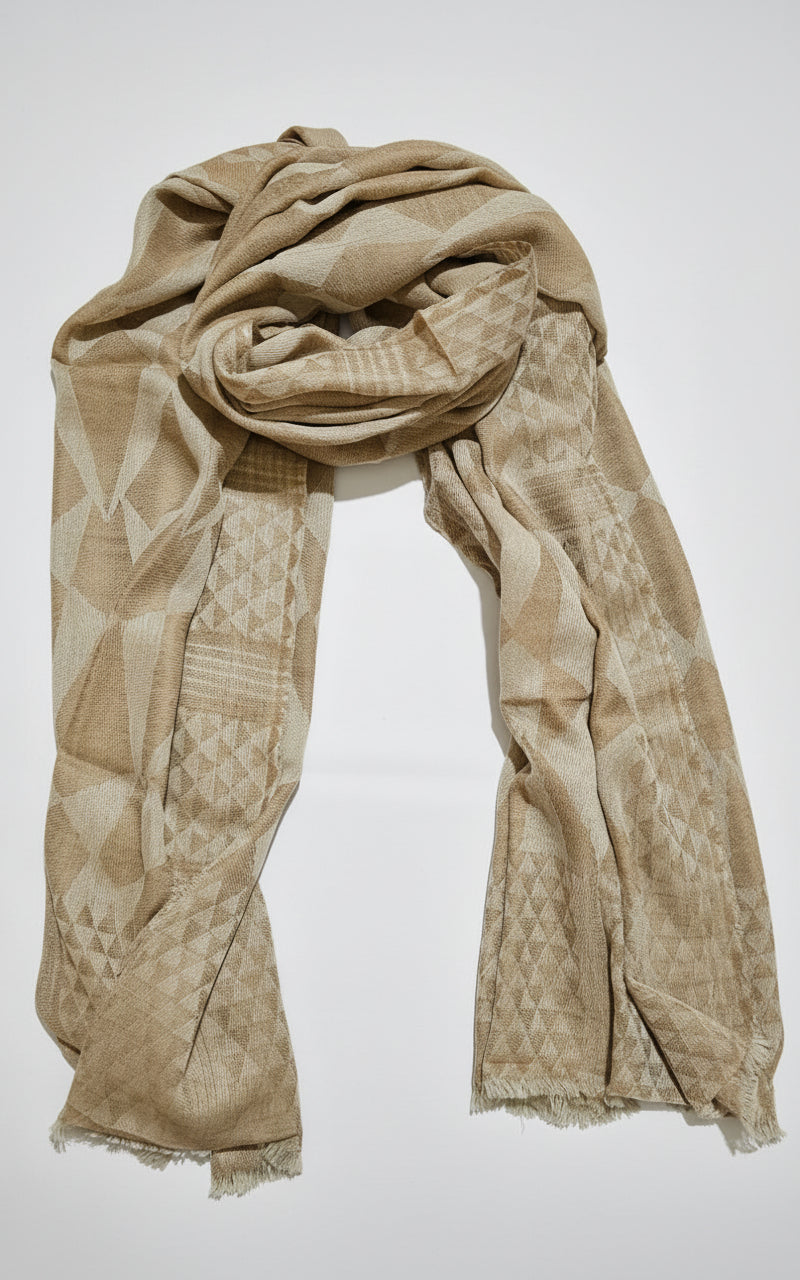 Hand-Loomed Pashmina with Bi-Coloured Pattern