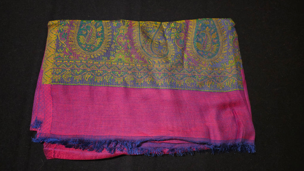 Purple & Gold Iridescent Decorative Hand-Loomed Pashmina
