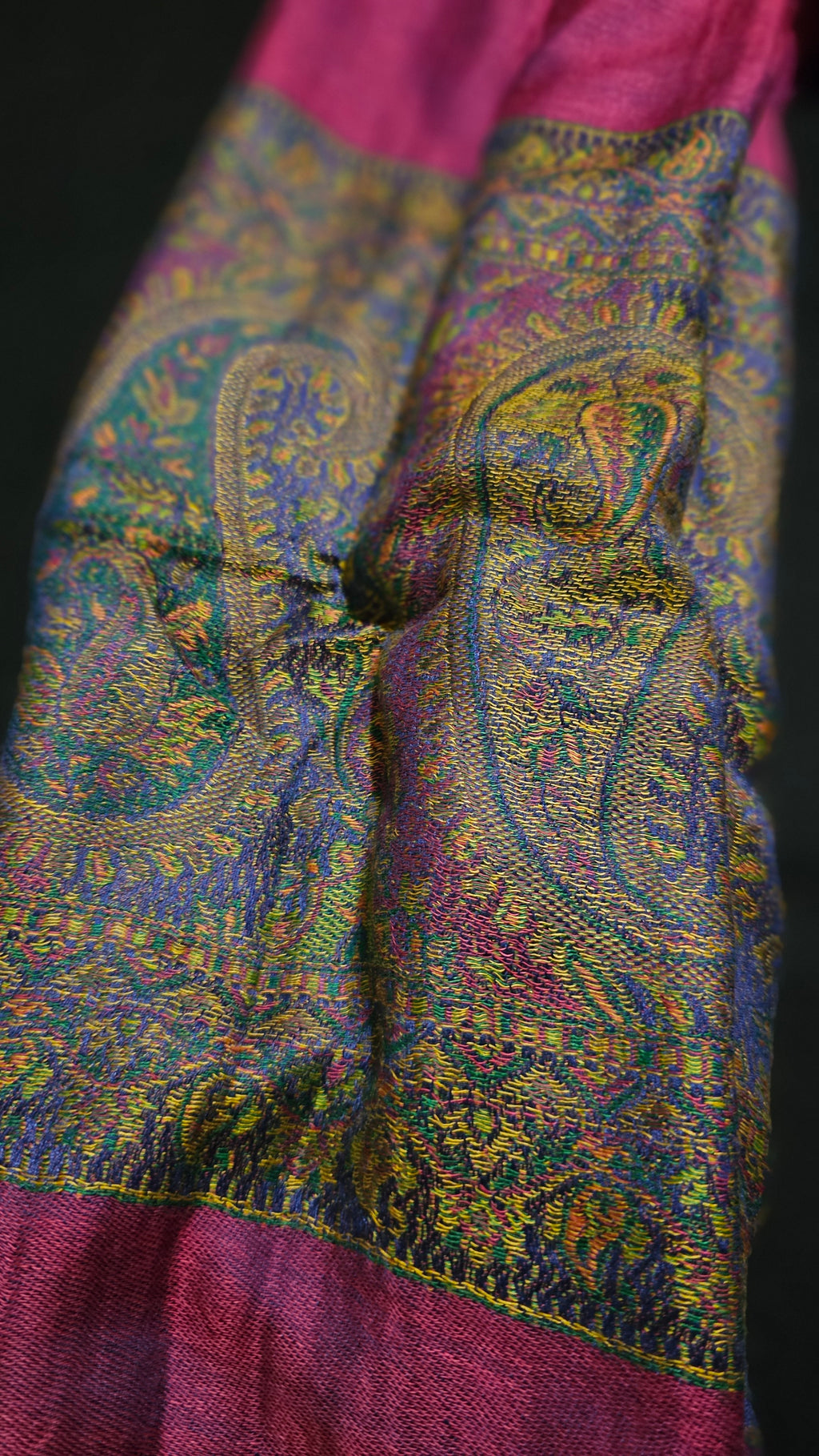 Purple & Gold Iridescent Decorative Hand-Loomed Pashmina