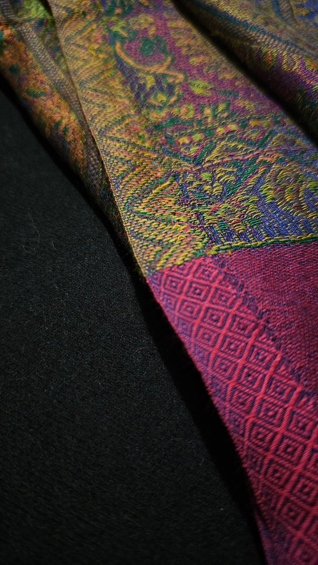 Purple & Gold Iridescent Decorative Hand-Loomed Pashmina