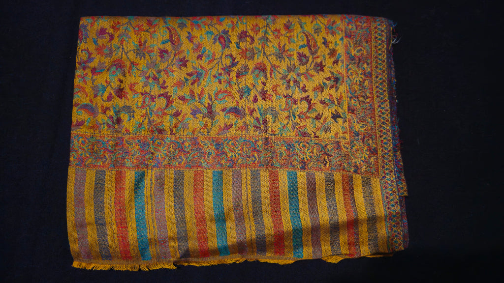 Multicoloured Decorative Hand-Loomed Pashmina