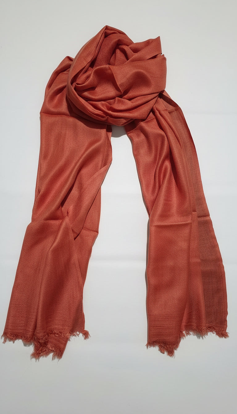 Deep Red Hand-Loomed Pashmina