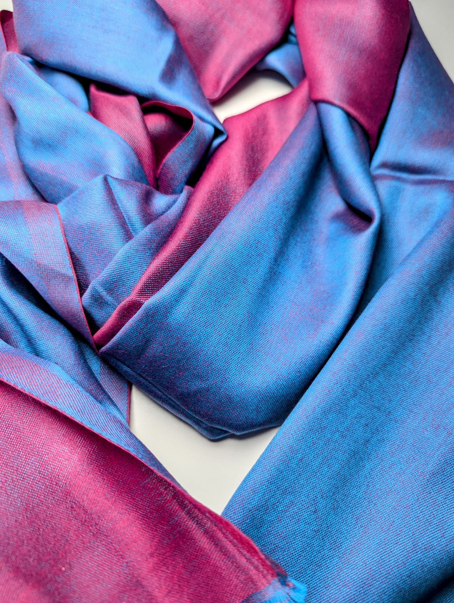 Azure & Fuchsia Two-Tone Pashmina